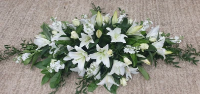 White coffin spray - Stunning white coffin spray